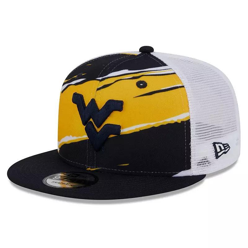 Mens New Era West Virginia Mountaineers Tear Trucker 9FIFTY Snapback Hat, Blue Product Image