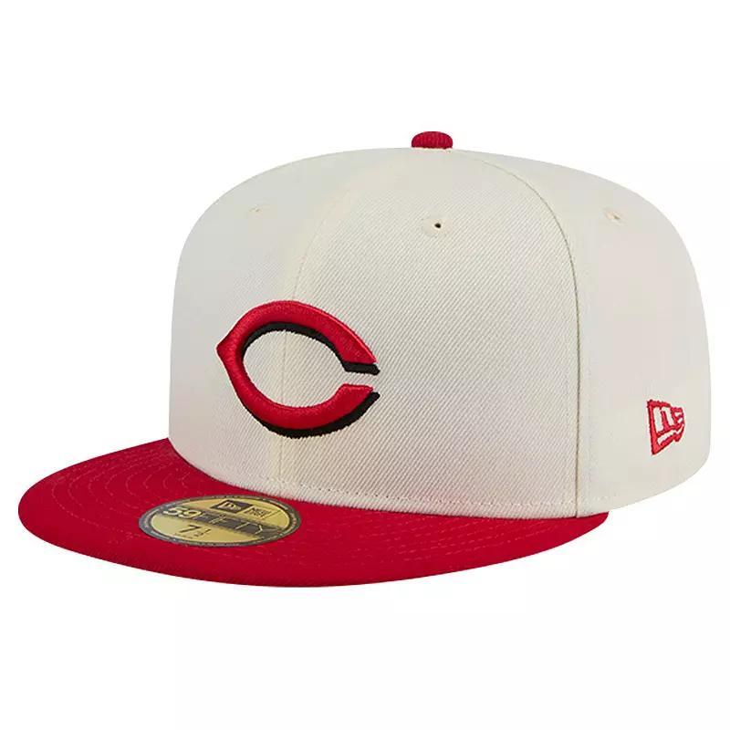 Mens New Era White Cincinnati Reds Evergreen Chrome 59FIFTY Fitted Hat Product Image