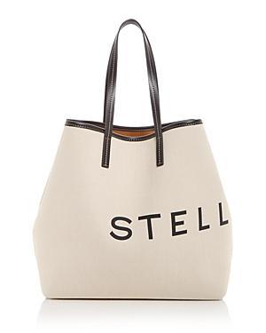 Stella McCartney Salt And Pepper Canvas Tote Bag White.. Product Image