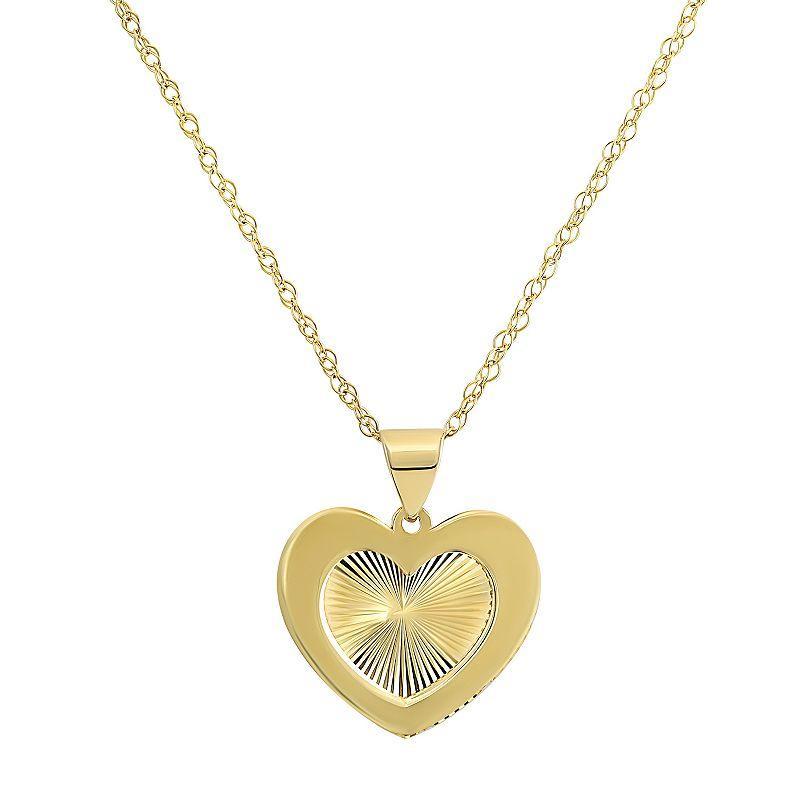 Taylor Grace 10k Gold Heart Medallion Pendant Necklace, Womens Product Image