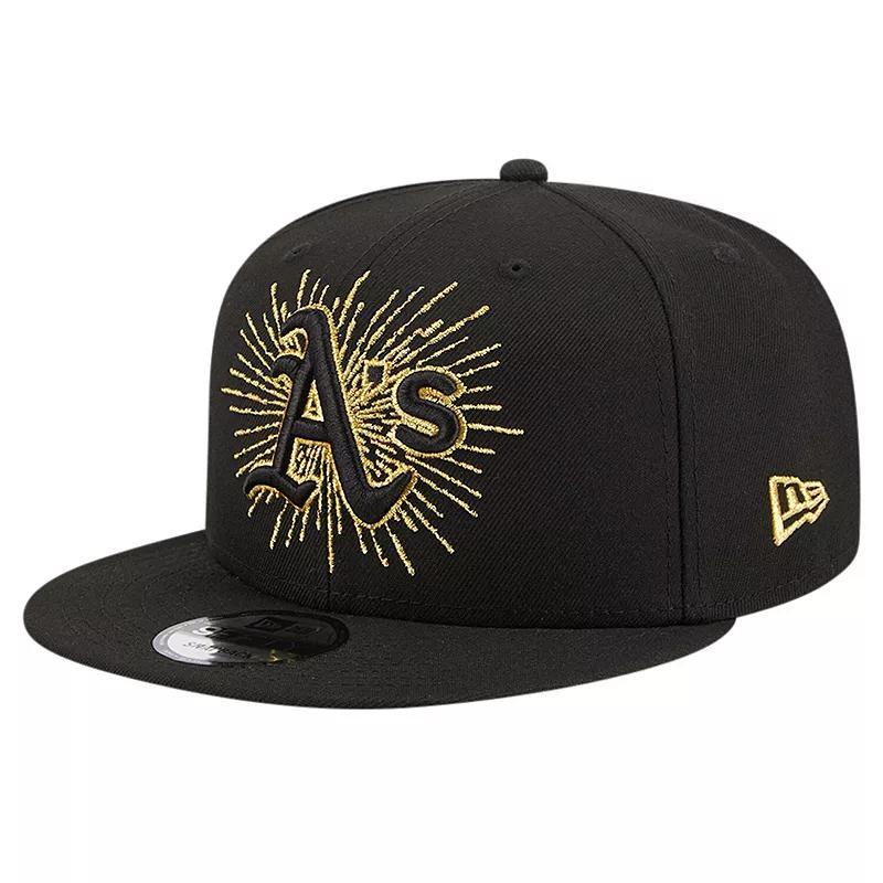 Mens New Era Oakland Athletics Metallic Logo 9FIFTY Snapback Hat Product Image