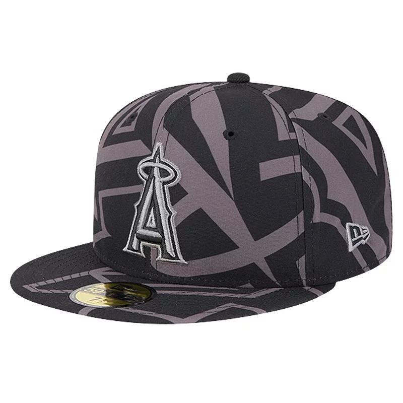 Mens New Era Los Angeles Angels Logo Fracture 59FIFTY Fitted Hat Product Image