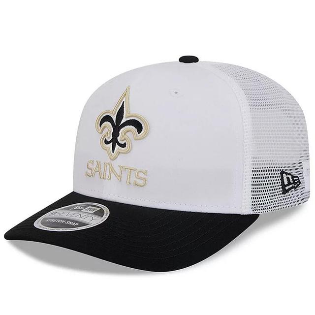 New Era Mens White/Black New Orleans Saints 2024 Nfl Training Camp 9SEVENTY Trucker Hat Product Image