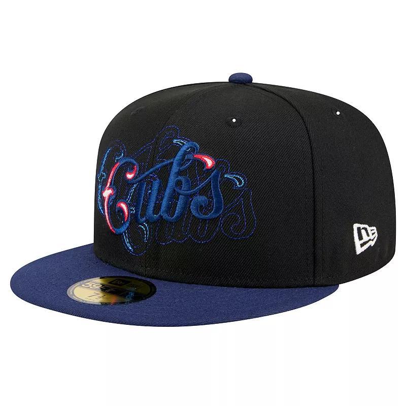 Mens New Era Chicago Cubs Shadow Stitch 59FIFTY Fitted Hat Product Image