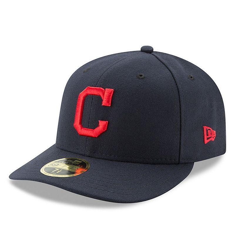 Mens New Era Navy Cleveland Indians Road Authentic Collection On-Field Low Profile 59FIFTY Fitted Hat Product Image