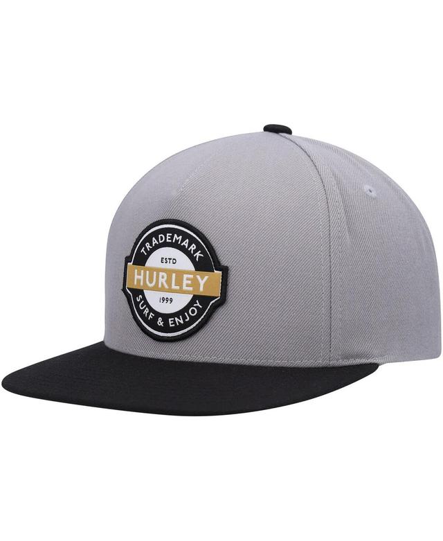 Mens Gray/Black Hurley Underground Snapback Hat Product Image