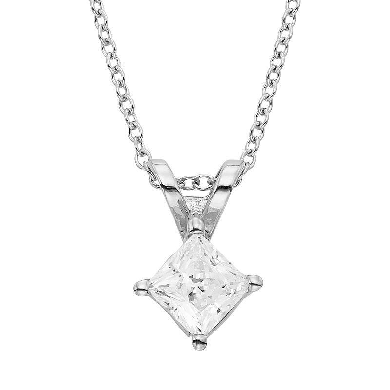 The Regal Collection 1/2 Carat T.W. IGL Certified Diamond 18k Gold Solitaire Pendant Necklace, Womens White Product Image