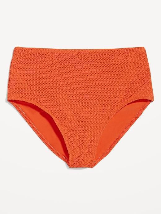 High-Waisted Crochet Bikini Swim Bottoms Product Image