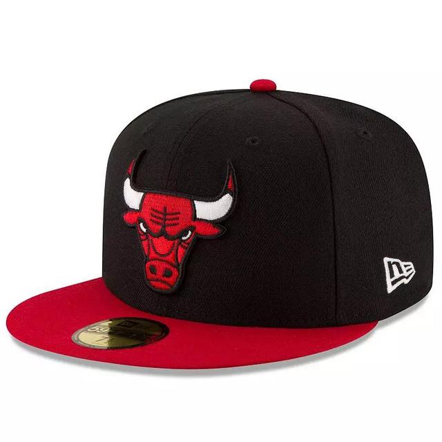 Mens New Era /Red Chicago Bulls Official Team Color 2Tone 59FIFTY Fitted Hat Product Image