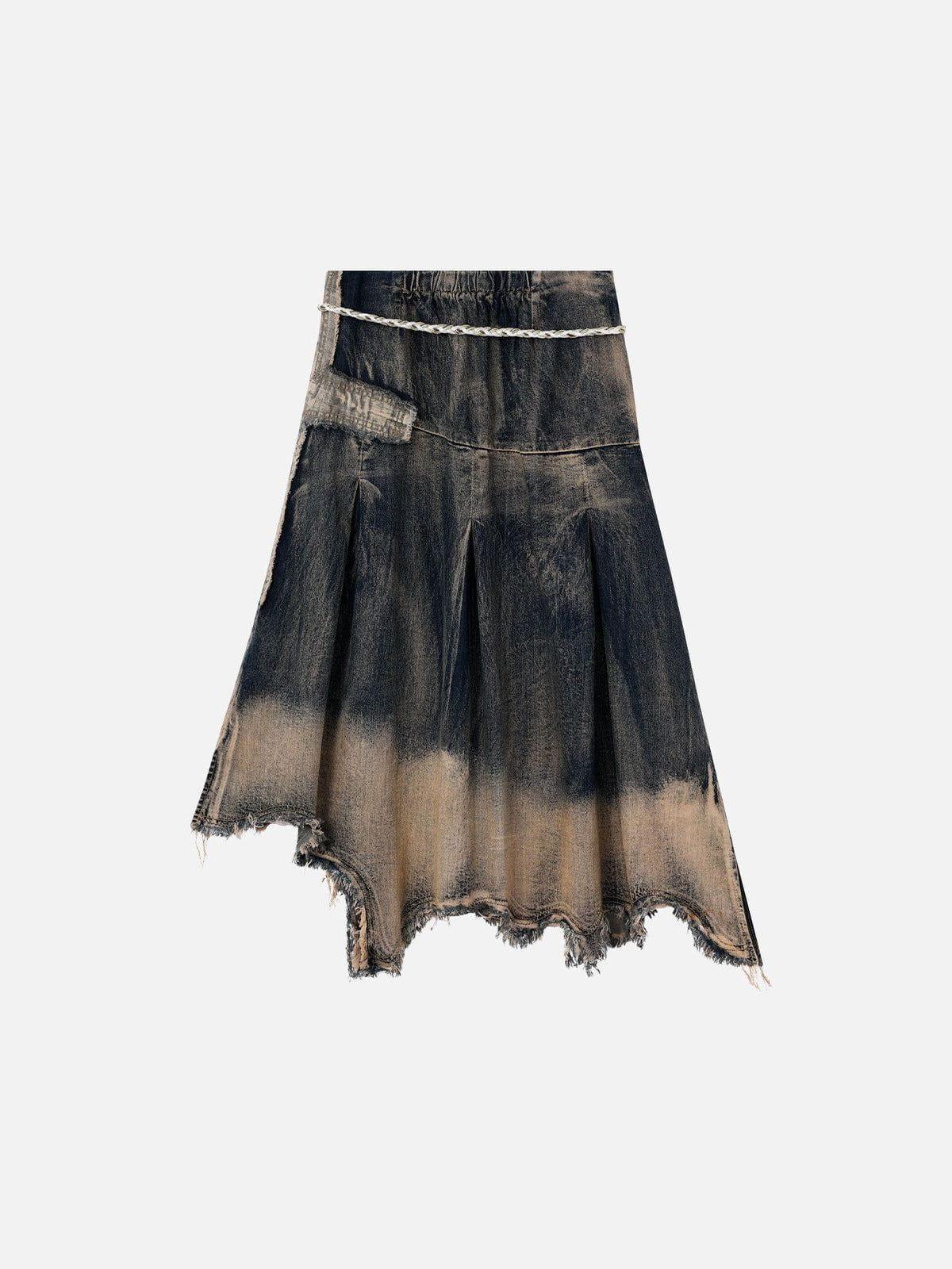 Aelfric Eden Gradient Washed Denim Skirt Female Product Image