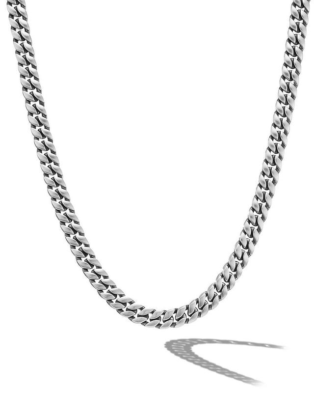 Mens Curb Chain Necklace in Silver, 6mm, 20L Product Image