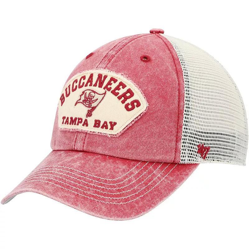 Mens 47 Brand Red Tampa Bay Buccaneers Denali Trucker Clean Up Snapback Hat - Red Product Image