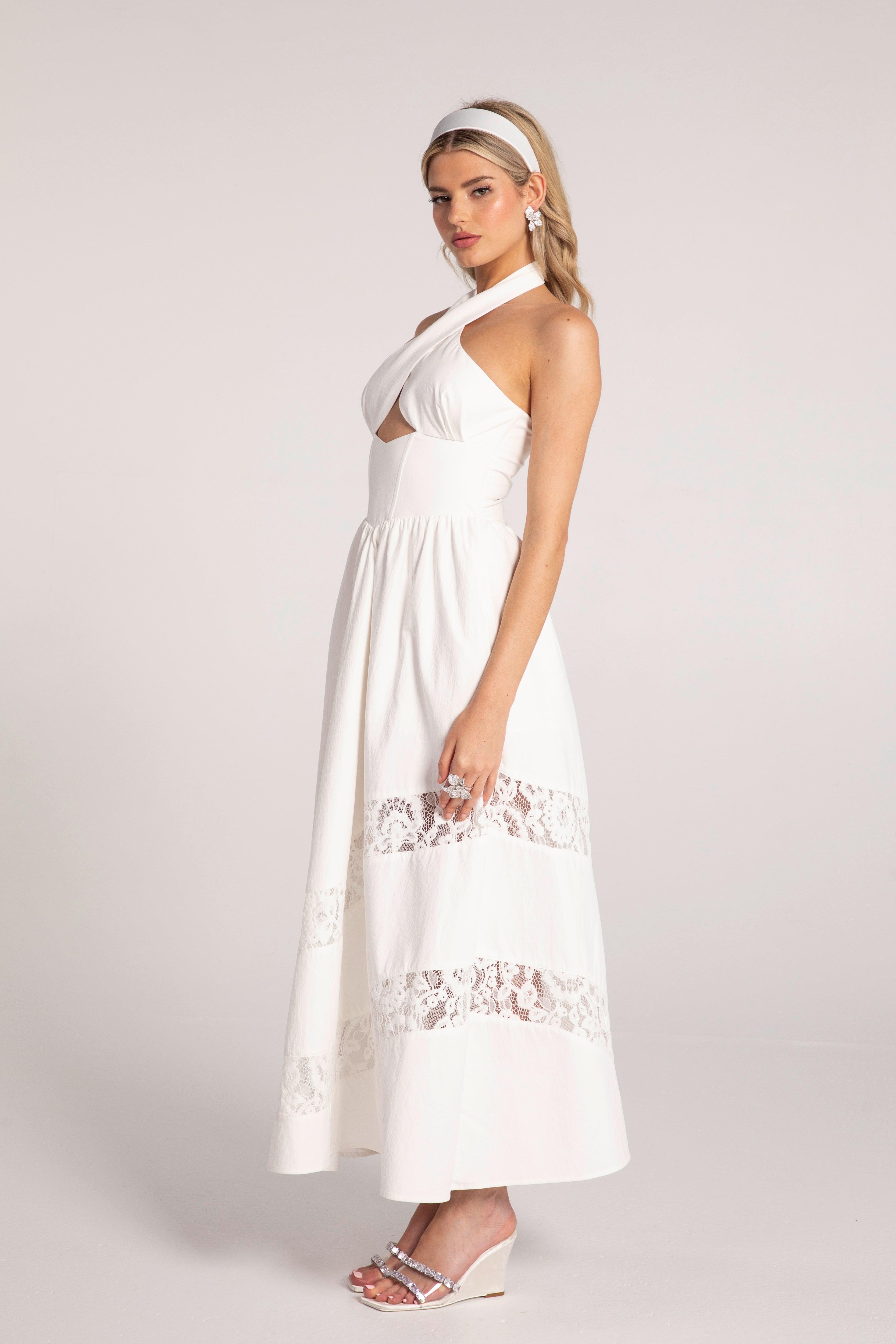 Portia Lace Dress (White) Product Image