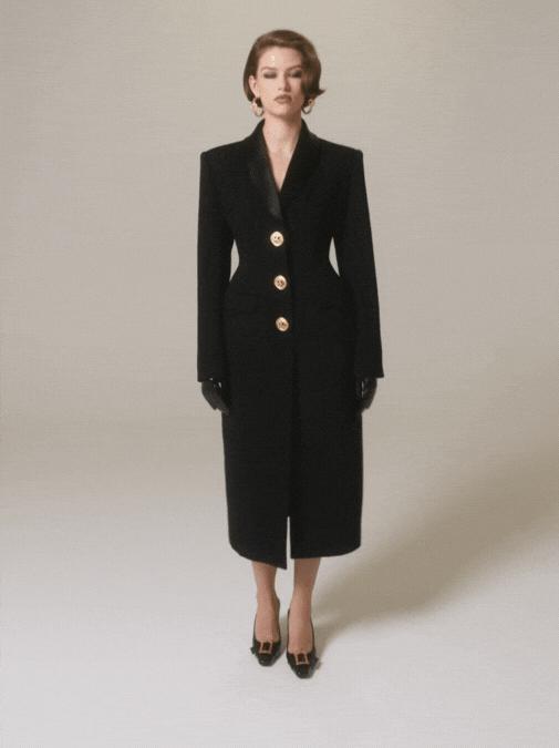 Evie Long Suit Jacket (Black) Product Image