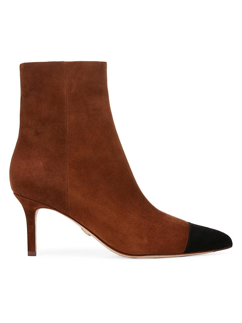 Womens Lisa Cap-Toe 70MM Suede Booties Product Image