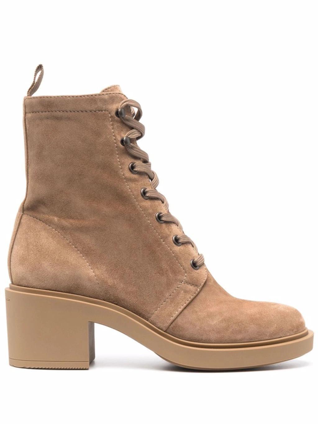 Tan Suede Foster Lace-up Boots In Brown product image