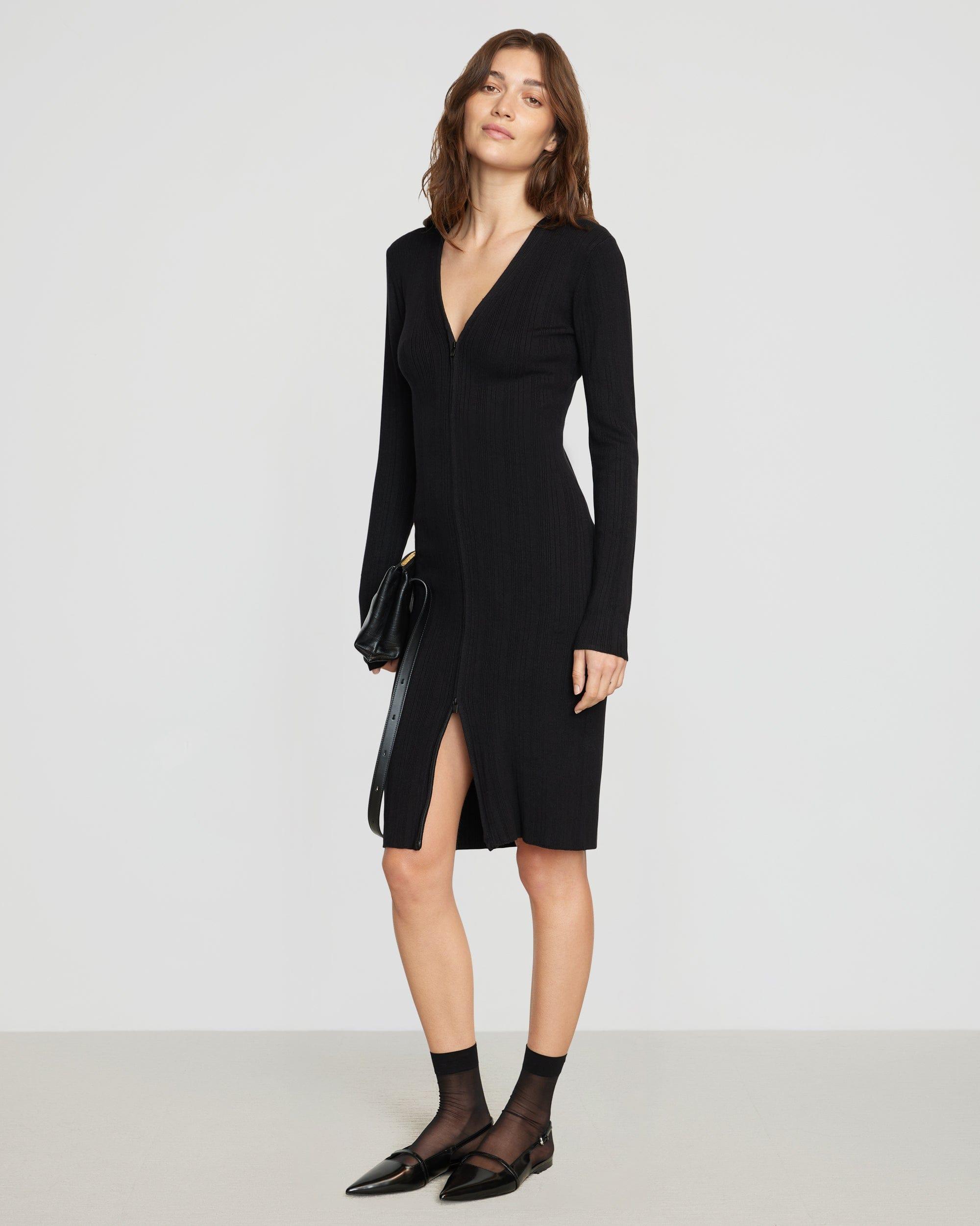 Ahran Ribbed Two-Way Zip Dress Product Image