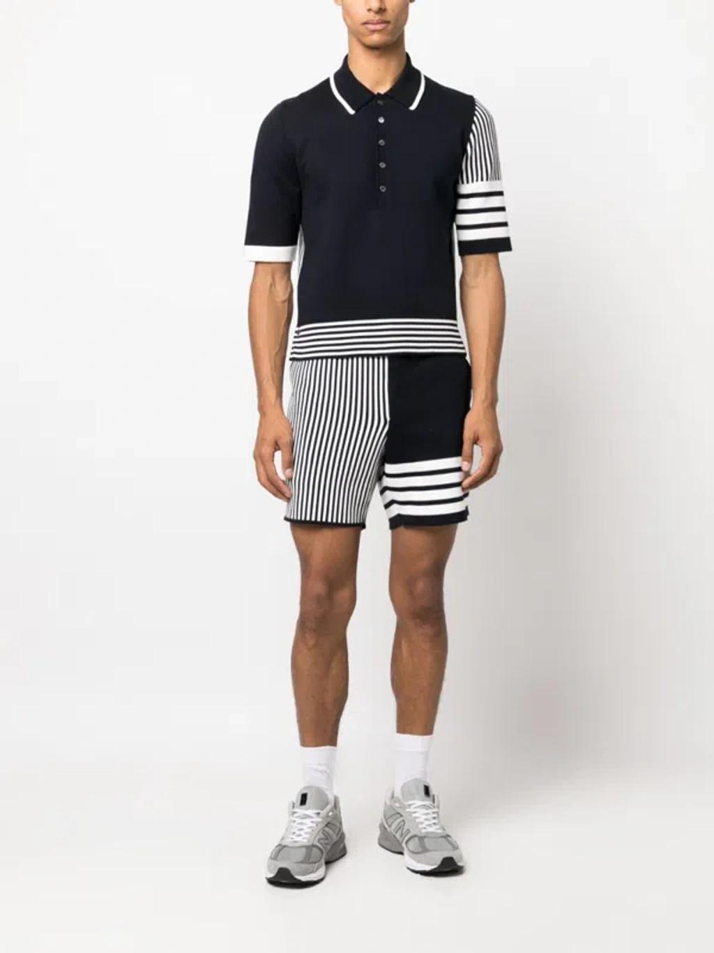 Funmix 4-bar Stripe Polo Shirt In Navy Product Image