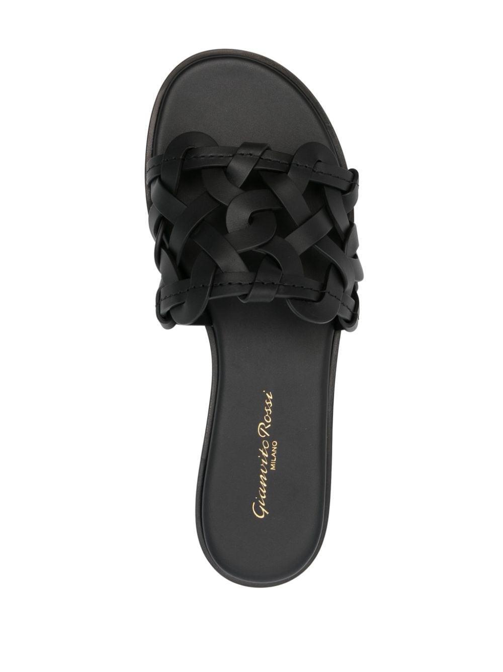 GIANVITO ROSSI Interwoven Leather Sandals In Black Product Image