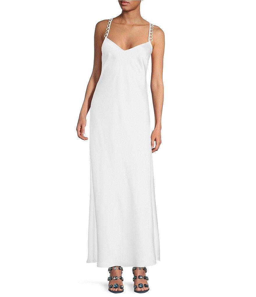 Gianni Bini x DANNIJO Bessette Sweetheart Neck Sleeveless Satin Maxi Slip Dress Product Image