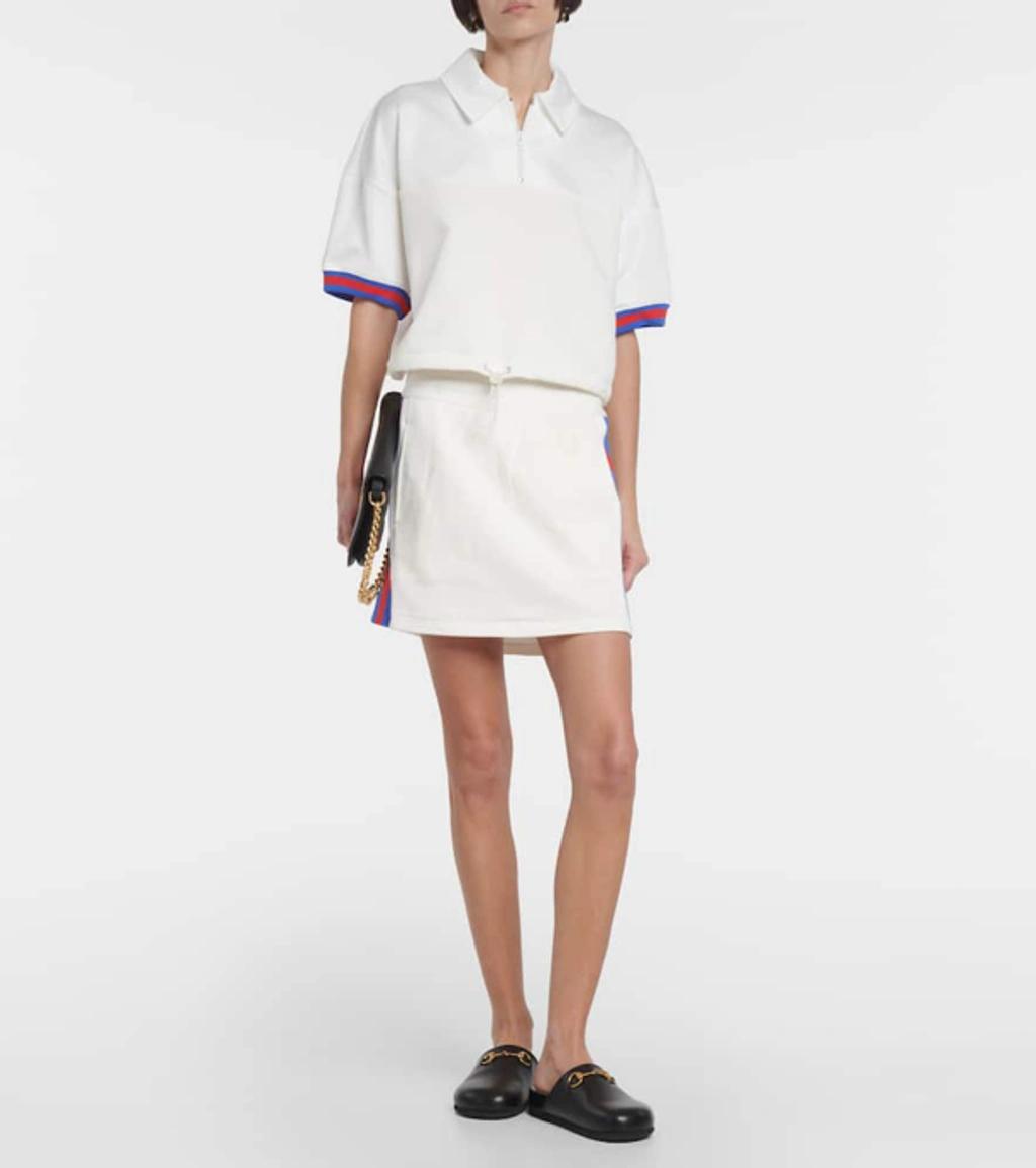 Cropped Jersey Shirt In White Product Image