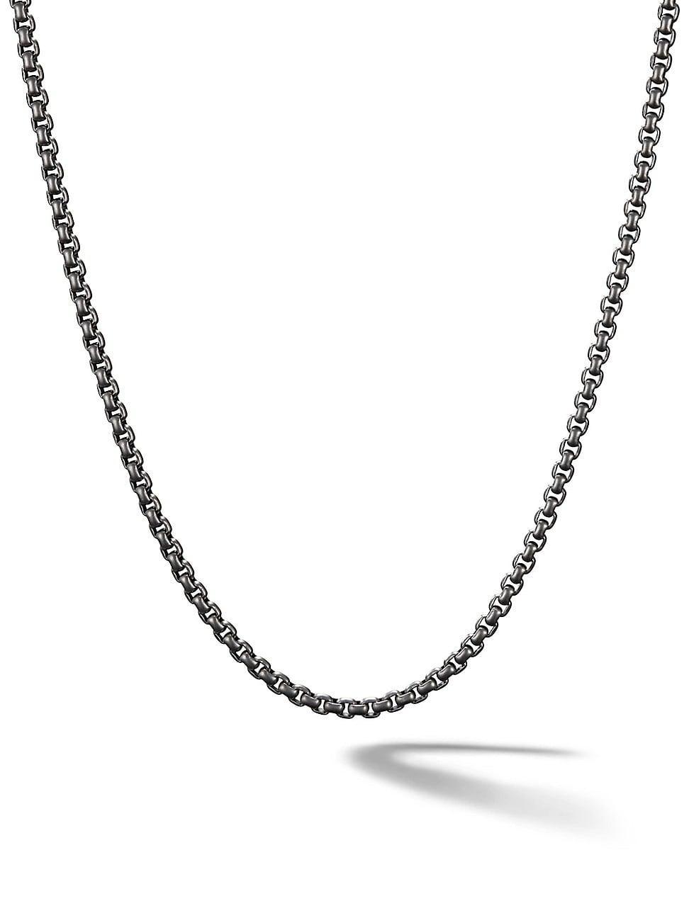 Mens Stainless Steel Box Chain Necklace/20 x 2.7mm - Silver - Size 20 - Silver - Size 20 Product Image