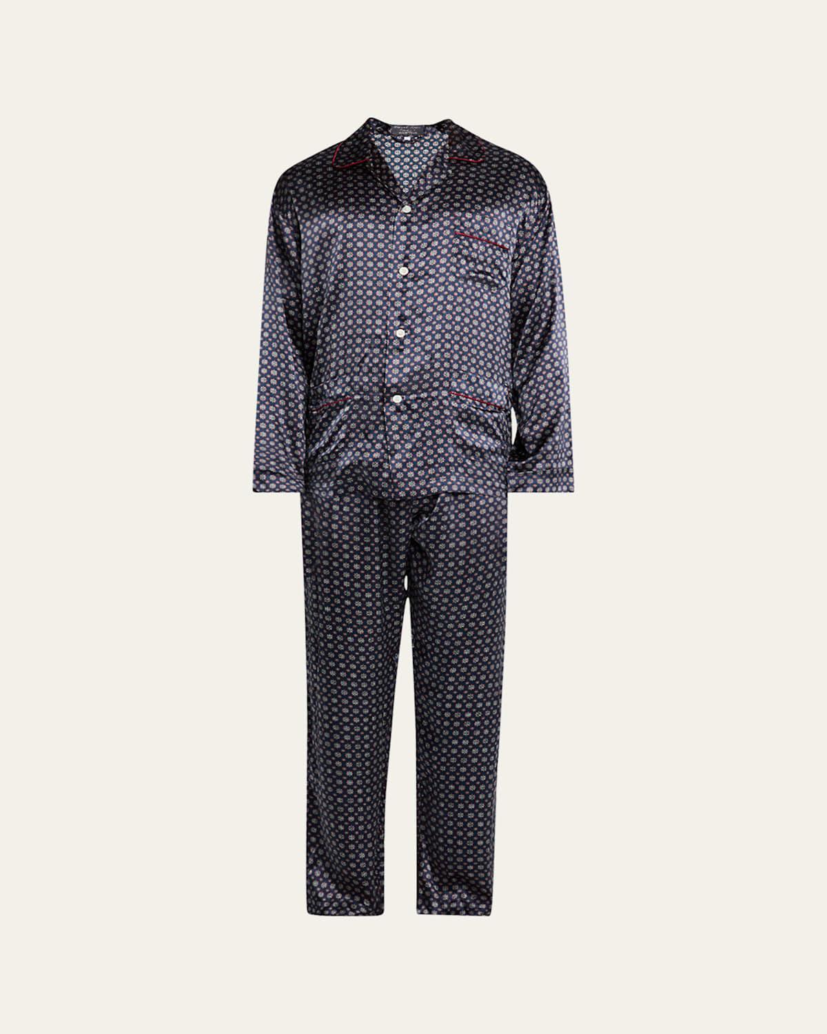 Mens Silk Medallion Long Pajama Set Product Image