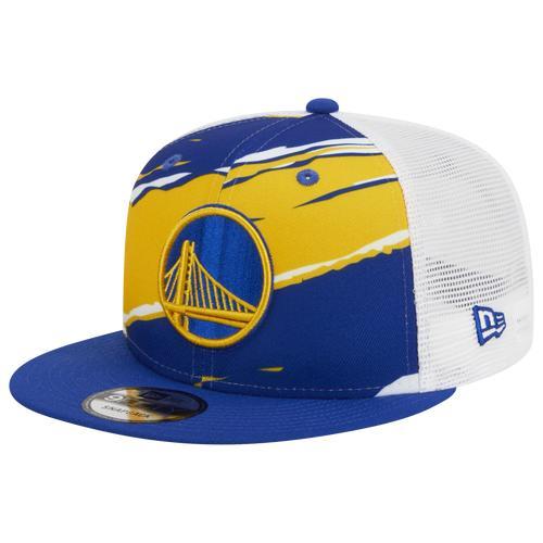 Mens New Era Royal/White Golden State Warriors Tear Trucker 9FIFTY Adjustable Hat Product Image