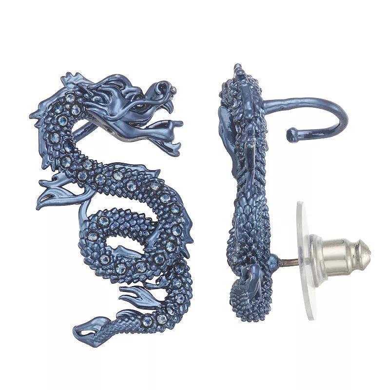 Simply Vera Vera Wang Blue Tone Dragon Crawler Earrings, Womens Product Image