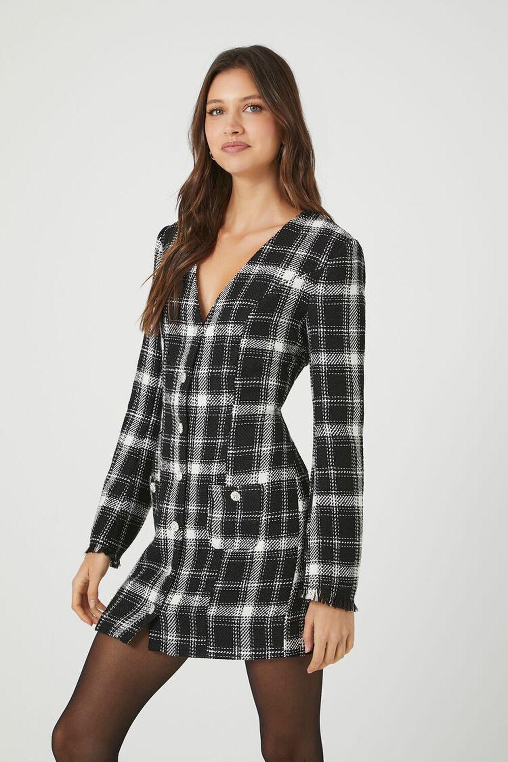 Tweed Plaid Mini Dress | Forever 21 Product Image