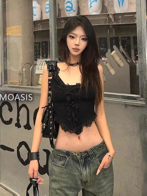 Low Waist Washed Wide Leg Jeans Product Image