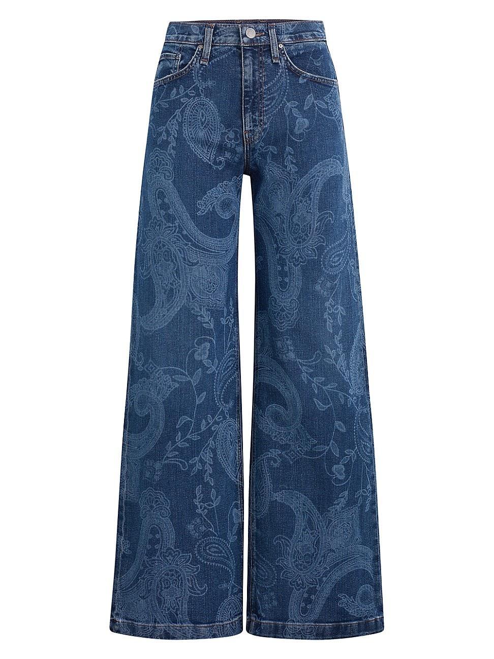 Womens Jodie Paisley Wide-Leg Jeans Product Image