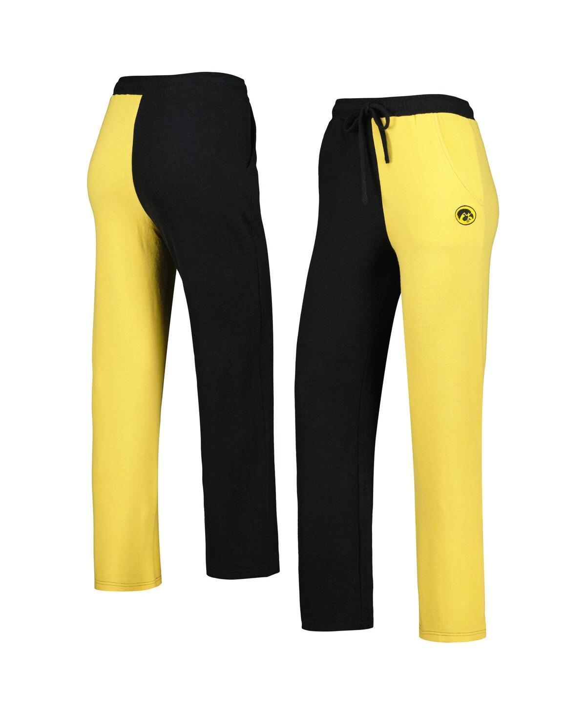 Womens ZooZatz Black Iowa Hawkeyes Colorblock Cozy Tri-Blend Lounge Pants - Black Product Image