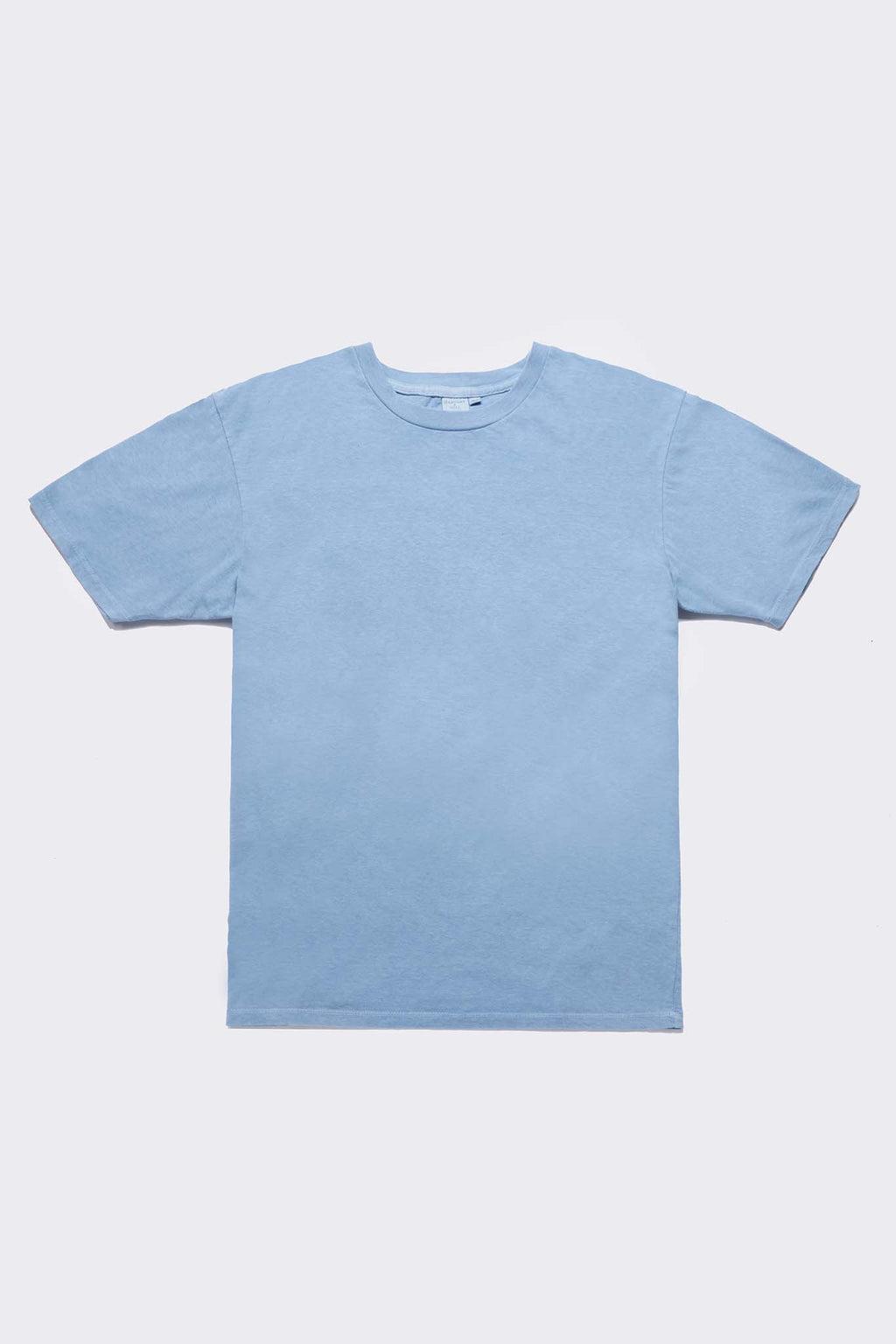 Indigo Dyed Light Blue Men's Organic Crew Tee Product Image