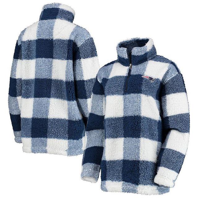 Womens G-III 4Her by Carl Banks New England Patriots Sherpa Plaid Quarter-Zip Jacket Blue Product Image