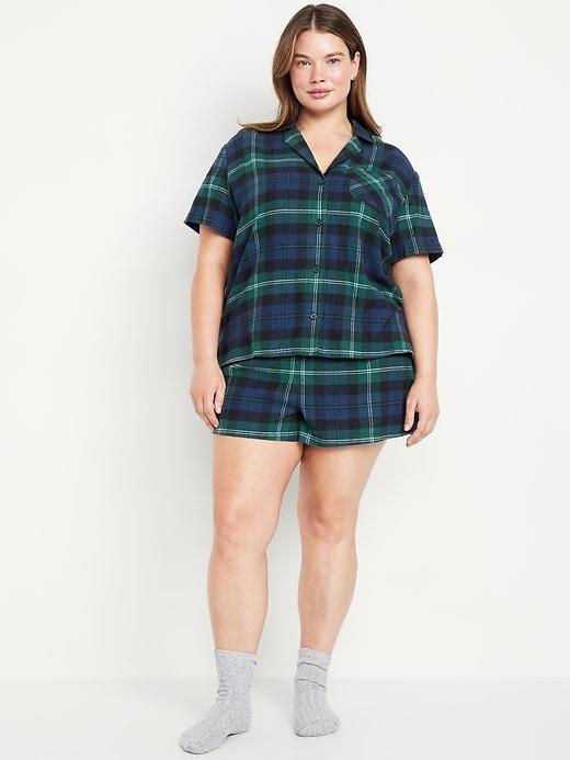 High-Waisted Flannel Pajama Joggers Product Image