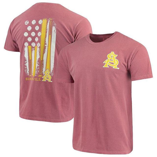 Mens Maroon Arizona State Sun Devils Baseball Flag Comfort Colors T-Shirt Product Image