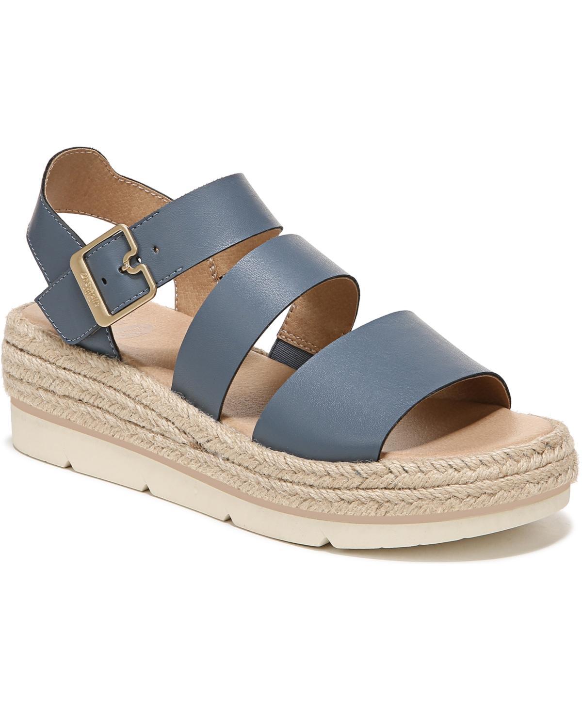 Dr. Scholls Womens Once Twice Platform Sandals - Blue Denim Fabric Product Image