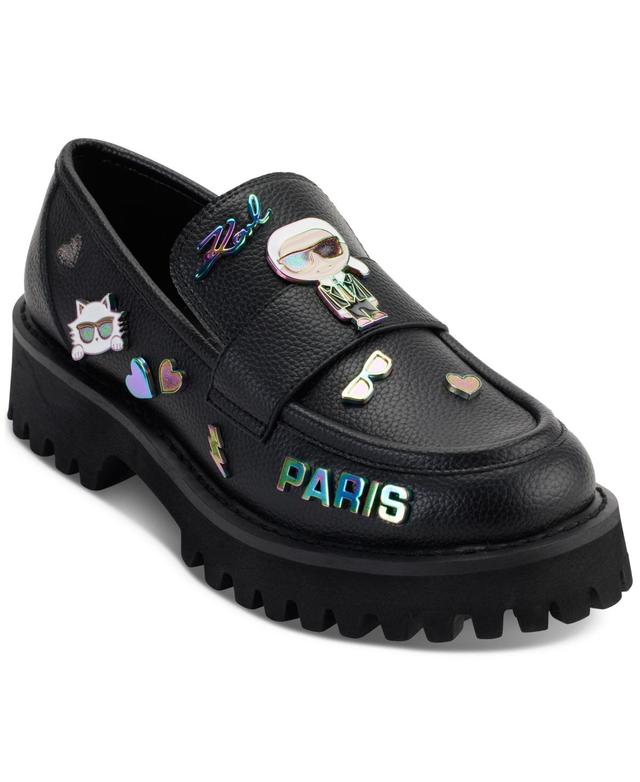 Karl Lagerfeld Paris Womens Gaston Embellished Slip-On Loafer Flats Product Image