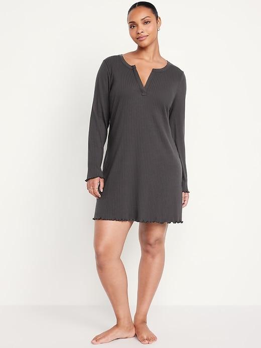 Long-Sleeve Pointelle Nightgown Product Image