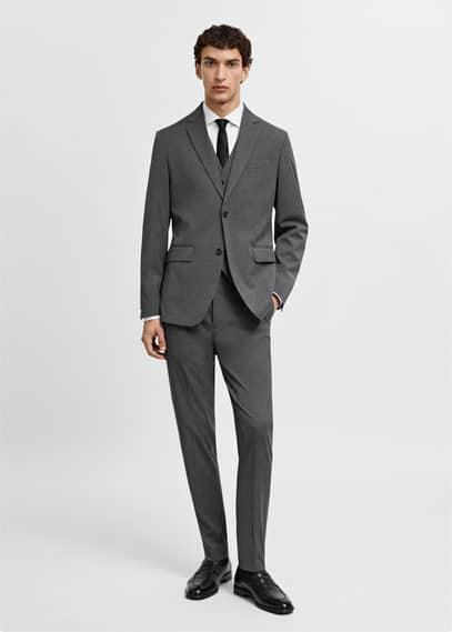 MANGO MAN - Stretch fabric slim-fit suit pants greyMen Product Image