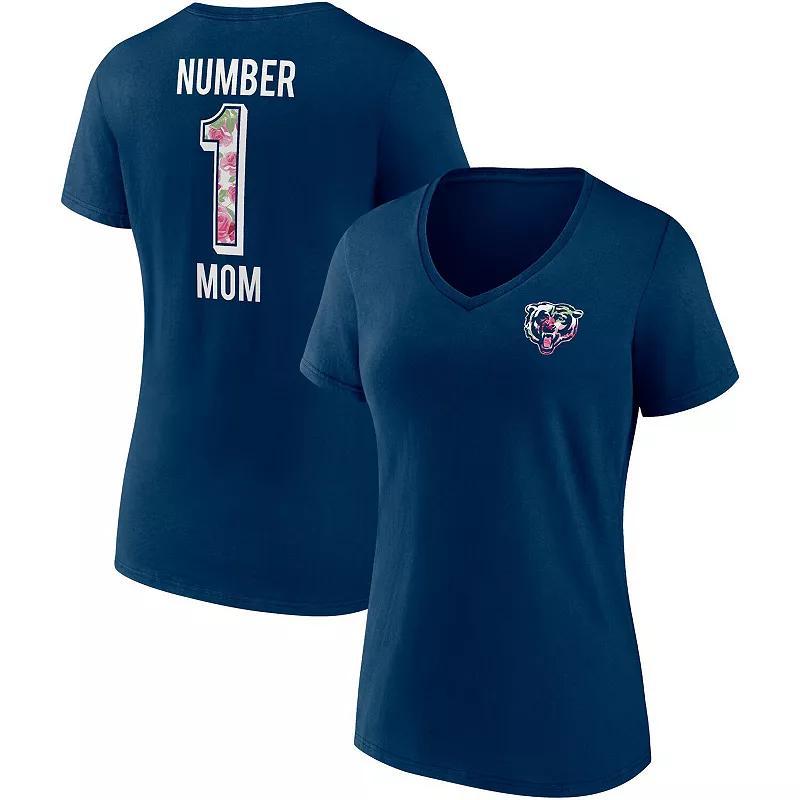 Womens Fanatics Branded Chicago Bears Team Mothers Day V-Neck T-Shirt Blue Product Image