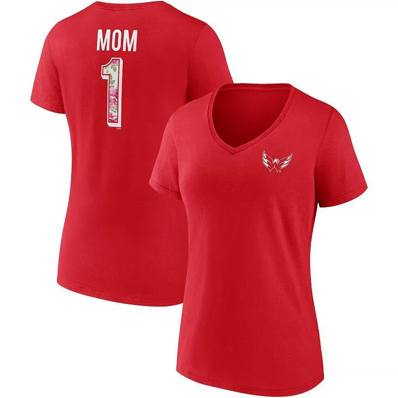 Womens Boston Red Sox Mothers Day Plus Size Best Mom EverV-Neck T-Shirt Blue Product Image