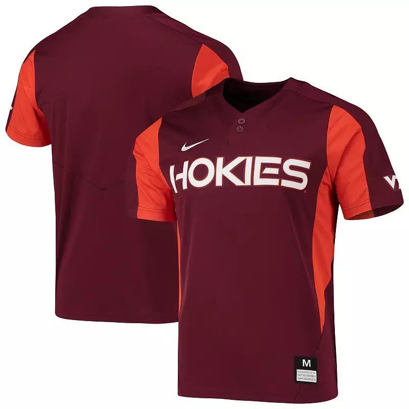 Mens Nike Maroon Virginia Tech Hokies 2-Button Replica Baseball Jersey Product Image