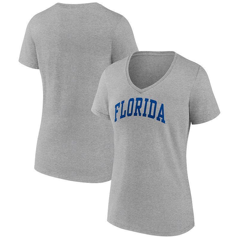 Womens Fanatics Branded Heather Gray Florida Gators Basic Arch V-Neck T-Shirt Product Image