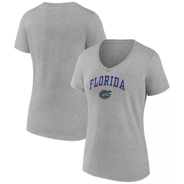 Womens Fanatics Heather Gray Oklahoma Sooners Evergreen Campus V-Neck T-shirt Product Image