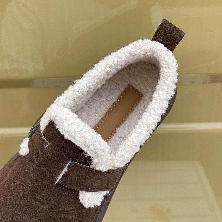 Buckled Fluffy Trim Slip-Ons Product Image