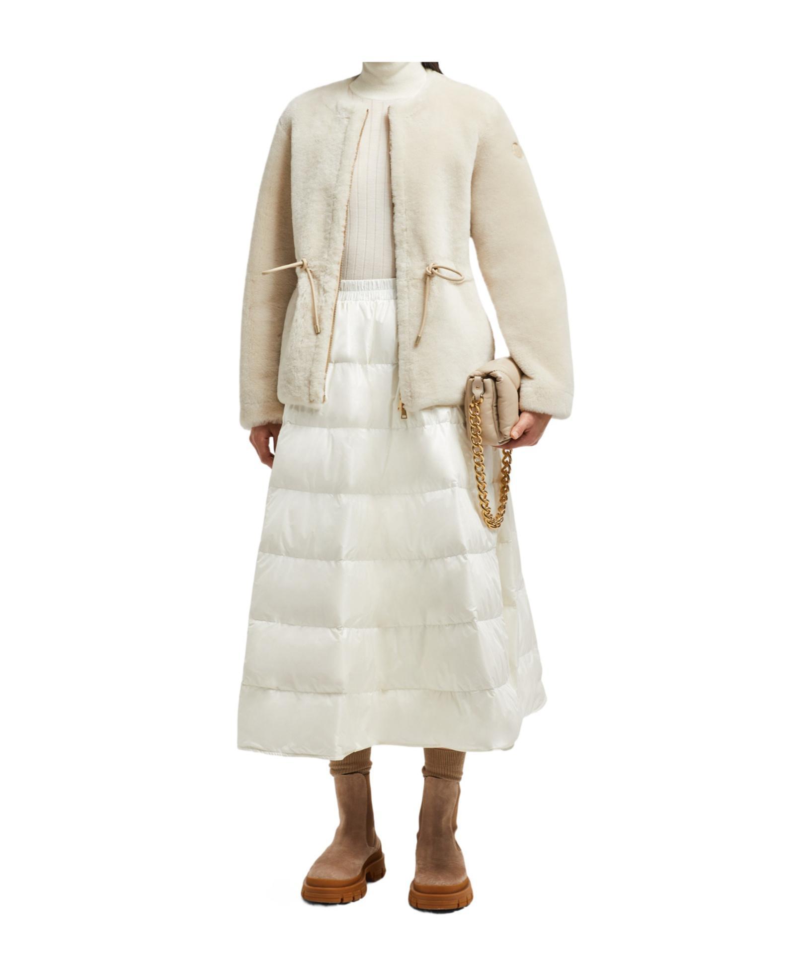 MONCLER Padded Midi Skirt In White Product Image