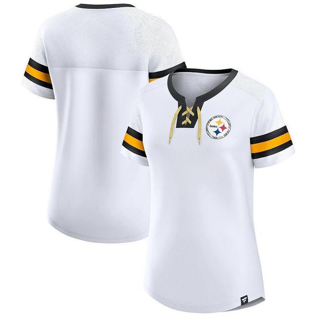 Womens Fanatics Branded Pittsburgh Steelers Sunday Best Lace-Up T-Shirt Product Image