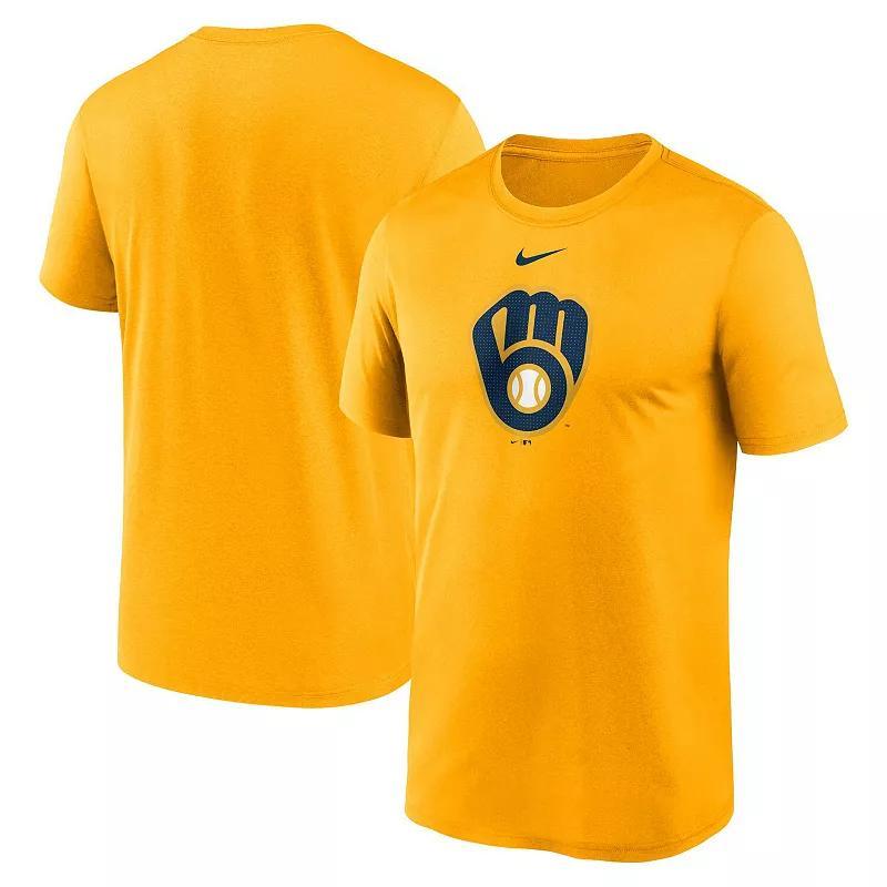 Mens Nike Gold Milwaukee Brewers Legend Fuse Large Logo Performance T-Shirt Product Image